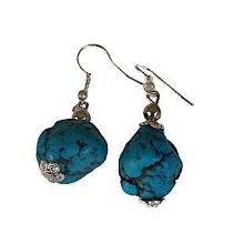 Boucles d'oreilles bleues