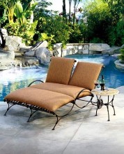 Chaise longue double en fer